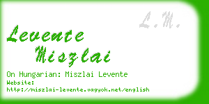 levente miszlai business card